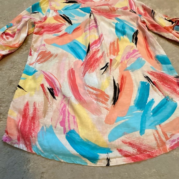 Northern Reflection Women’s Linen Blend Abstract Button-Up Shirt Size Medium - Picture 13 of 14